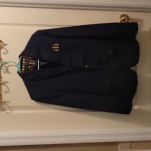 Johnnie Lene navy blue tailored blazer jacket brass buttons fully lined 20 New…